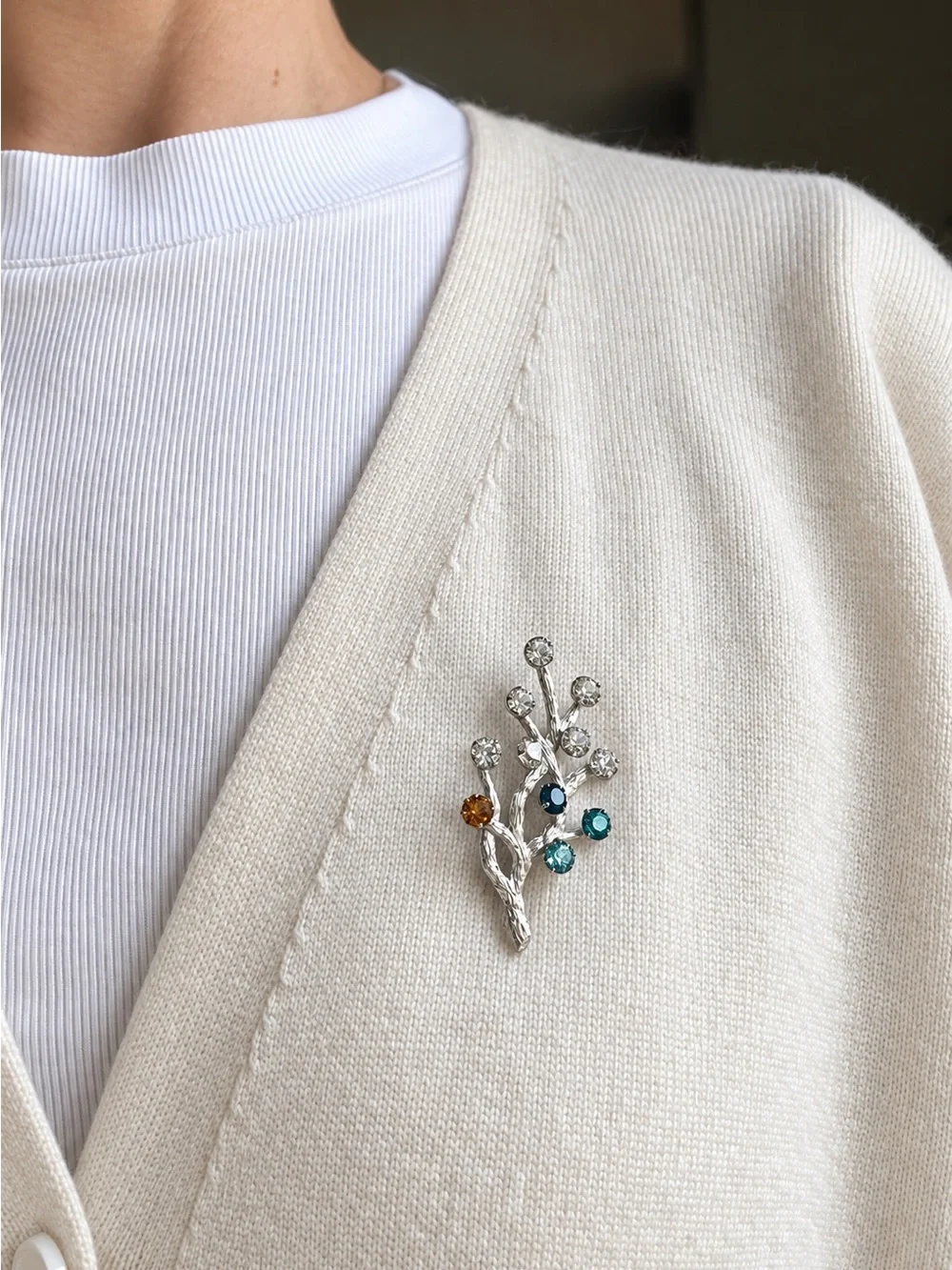 Vintage Van Dell Sterling Silver Family Tree Mother’s Birthstone Brooch Pin 2”